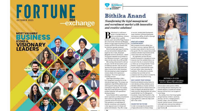 Human Elevation - Media & Publications - Article in collaboration with Fortune India